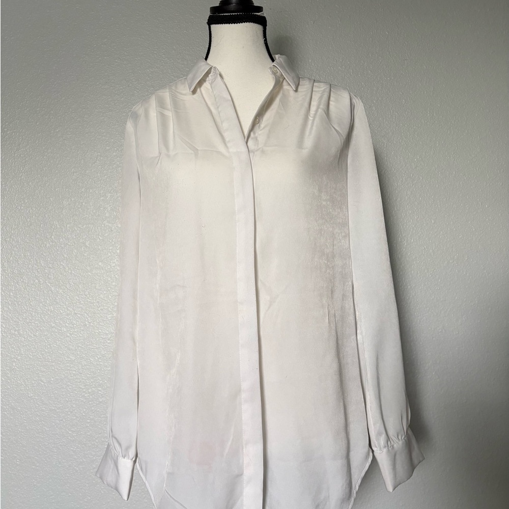 Express Elegant Ivory Button Down Shirt